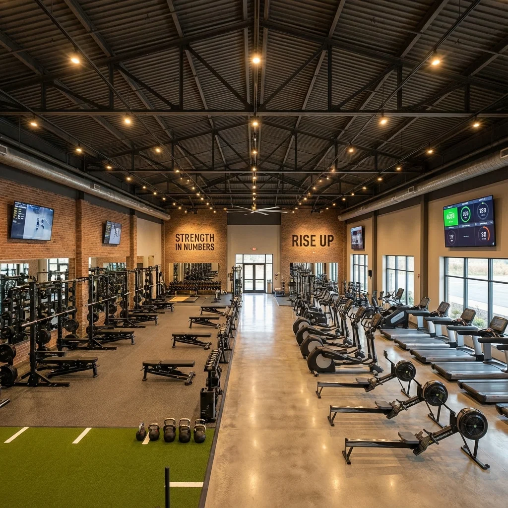 Open gym facility with training zones