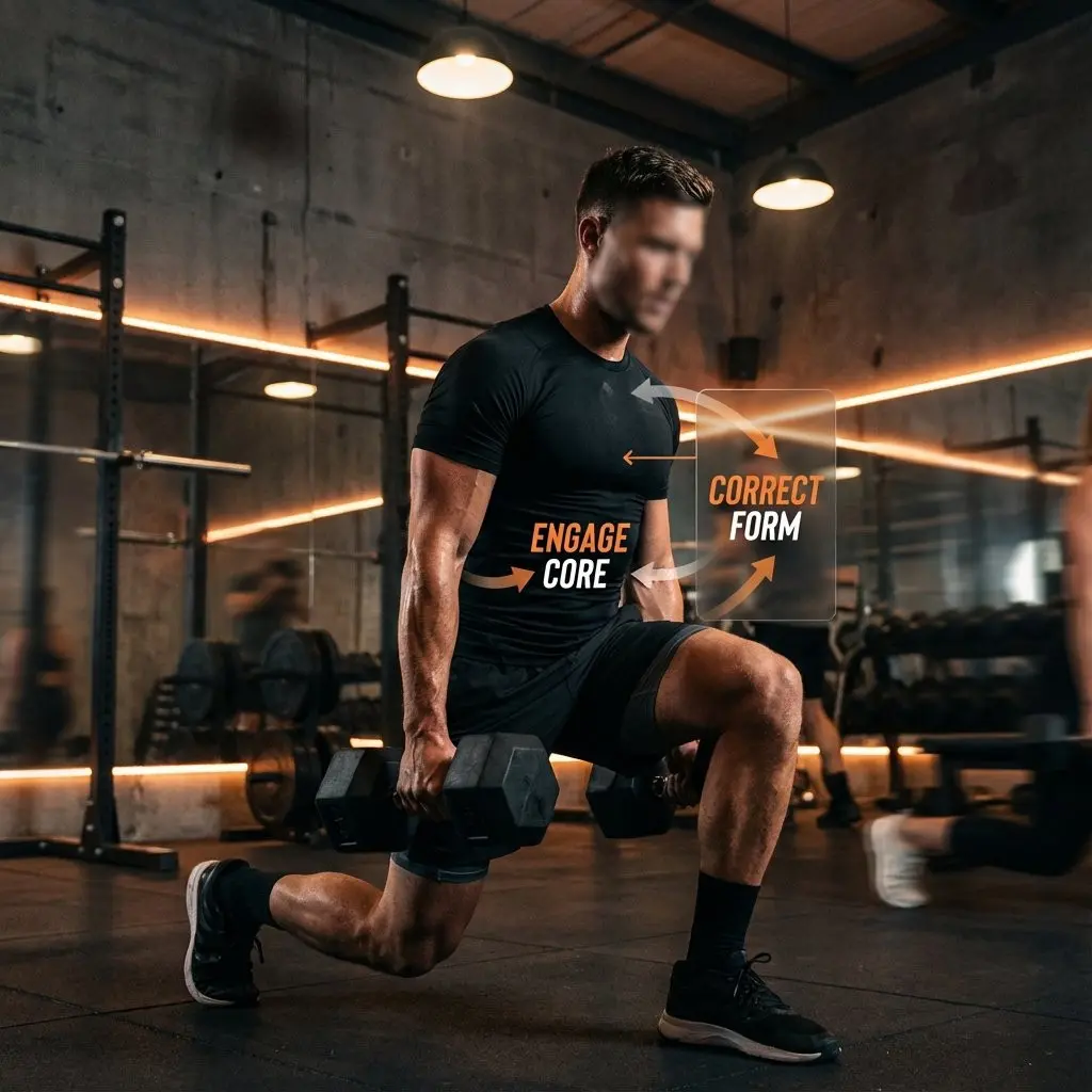 Athlete training in a modern gym